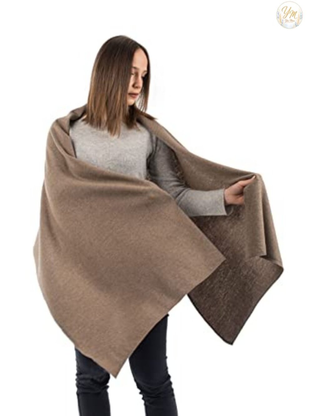 Women's Cashmere Wool Blend Stole Wrap Shawl